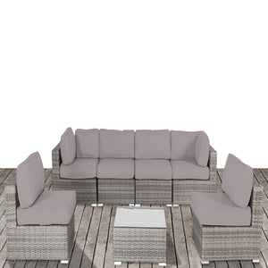 Seating Set With Cushions Handcrafted Wicker Design