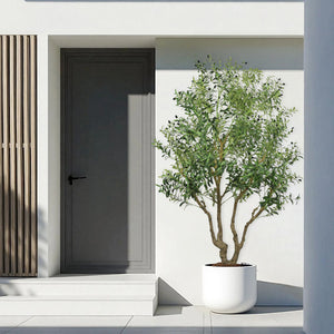 Artificial Olive Tree Large With Trunk, Indoor / Outdoor Decorative Plant For Living Room - Green