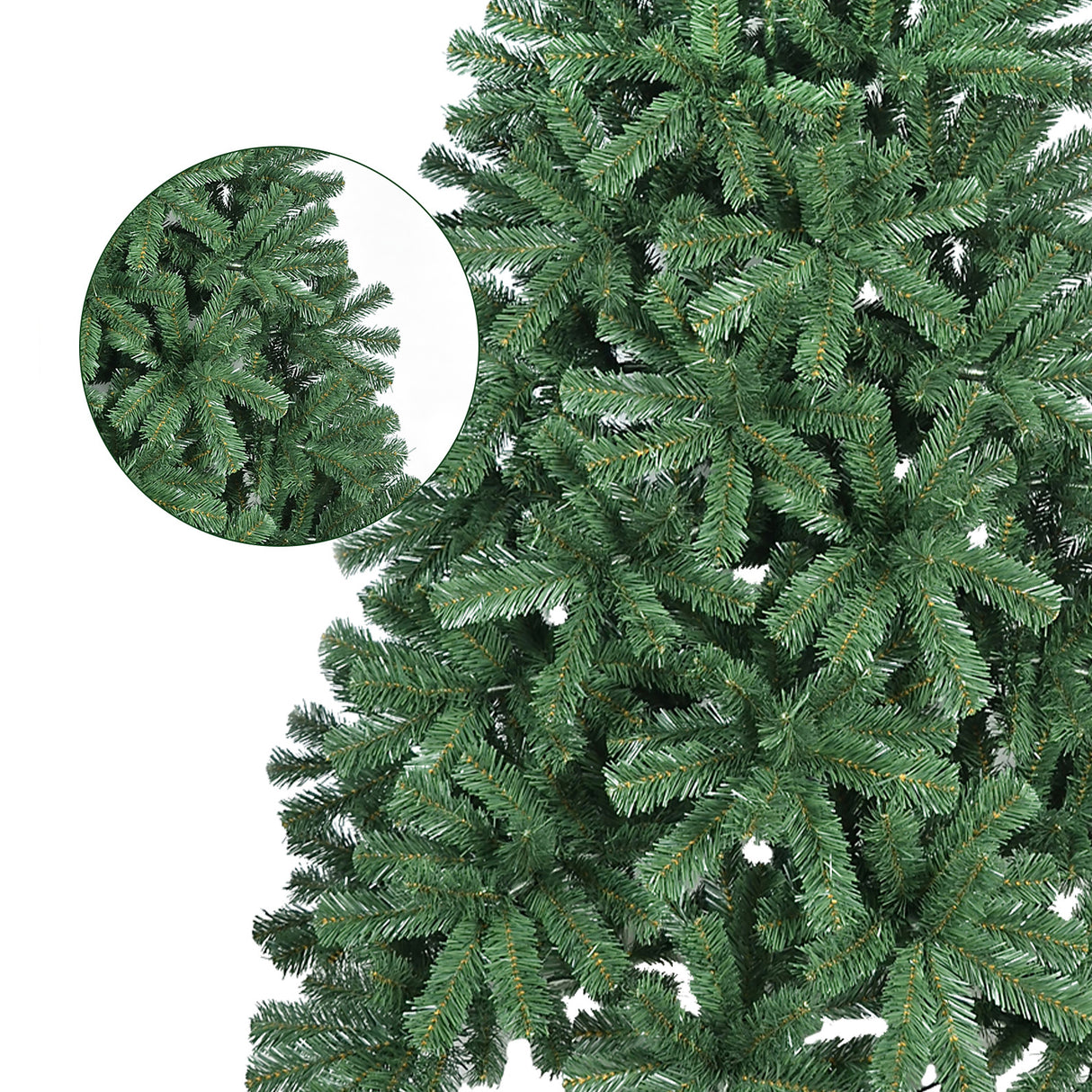 7FT Artificial Christmas Tree with 774 PVC Tips, Hinged Structure & Metal Stand – Full