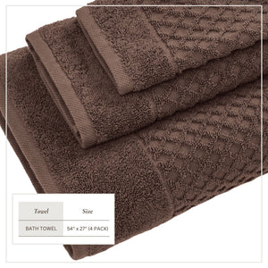 Cotton Diamond Waffle Weave Bath Towel Set - Grayson Collection
