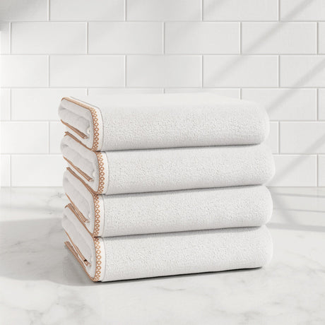 Cotton Border-Stitched 6-Piece Towel Set - Valery Collection