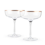 Copper Rim Crystal Coupe Set