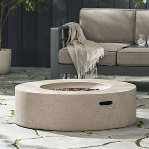 Outdoor 50,000 BTU Round MgO Concrete Propane Fire Pit