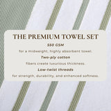 Decorative Cotton Stripe Bath Towel Set - Noelle Collection