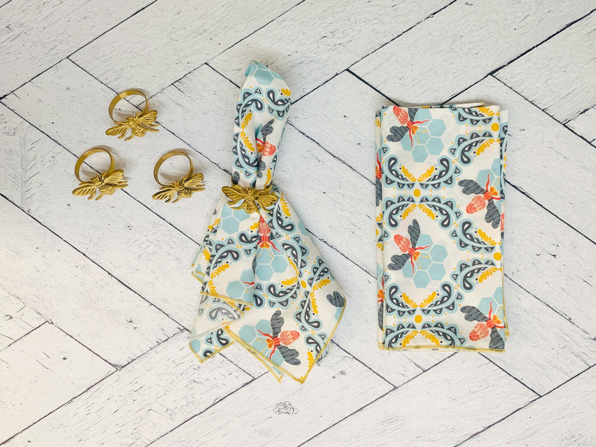 Honey Bee Cloth Napkins, Set of Four | Dot and Army