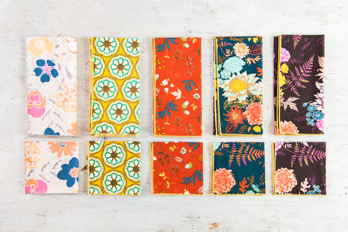 Winter Blue Floral Cloth Napkins, Set of Four | Dot and Army