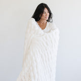 Double Ruched Faux Fur XL Throw Blankets