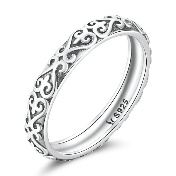 925 Oxidized Silver 0.3cm Ring Size 6.0 for Women