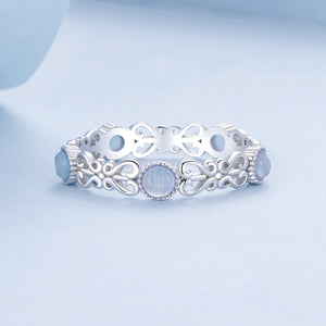 S925 Sterling Silver 4mm Plated Platinum Ring for Women Size 6.0