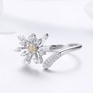 925 Sterling Silver Ring with Plated Platinum and Pavé Setting CZ