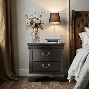 DreamyCasa Wood Nightstand with 2 Drawers - view 7