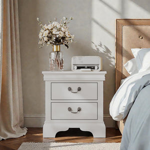 DreamyCasa Wood Nightstand with 2 Drawers - view 2