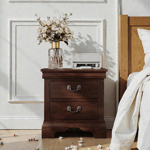 DreamyCasa Wood Nightstand with 2 Drawers - view 4