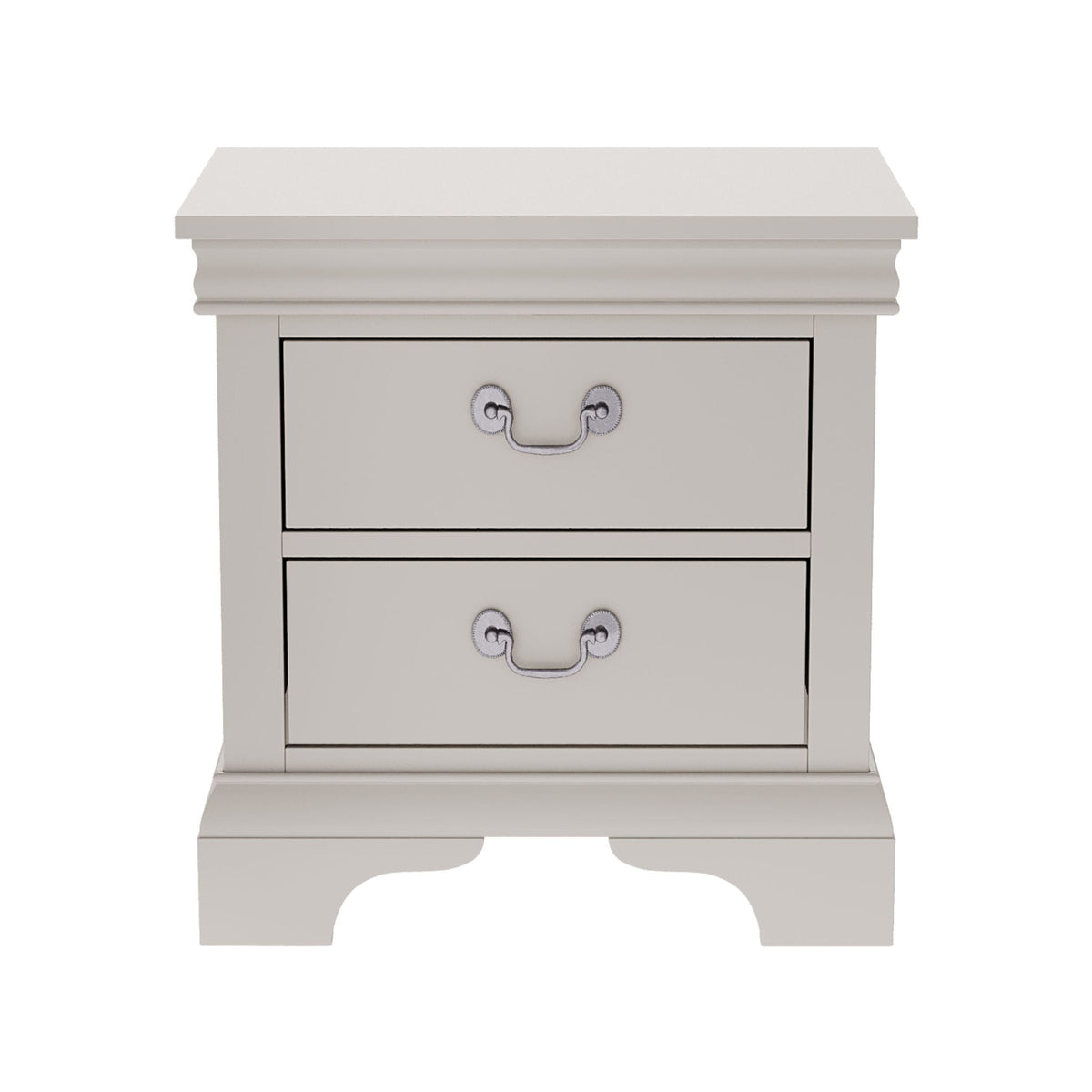 DreamyCasa Wood Nightstand with 2 Drawers in White