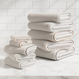 Cotton Border-Stitched 6-Piece Towel Set - Valery Collection