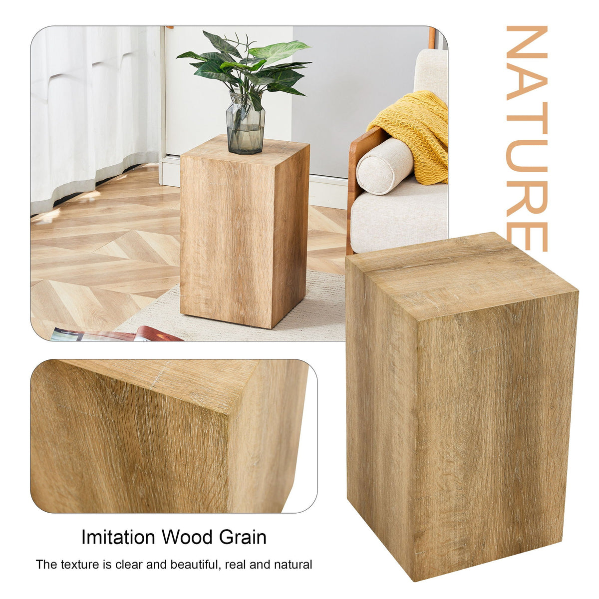 Droom W-1151 Modern Coffee Table with Wood Grain Finish - view 2