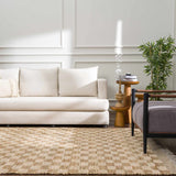 Ionut Checkered Jute Area Rug