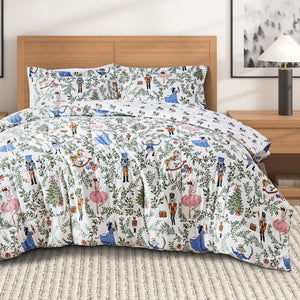 Reversible Christmas Comforter and Sham Set - Holiday / Lodge Odette Collection