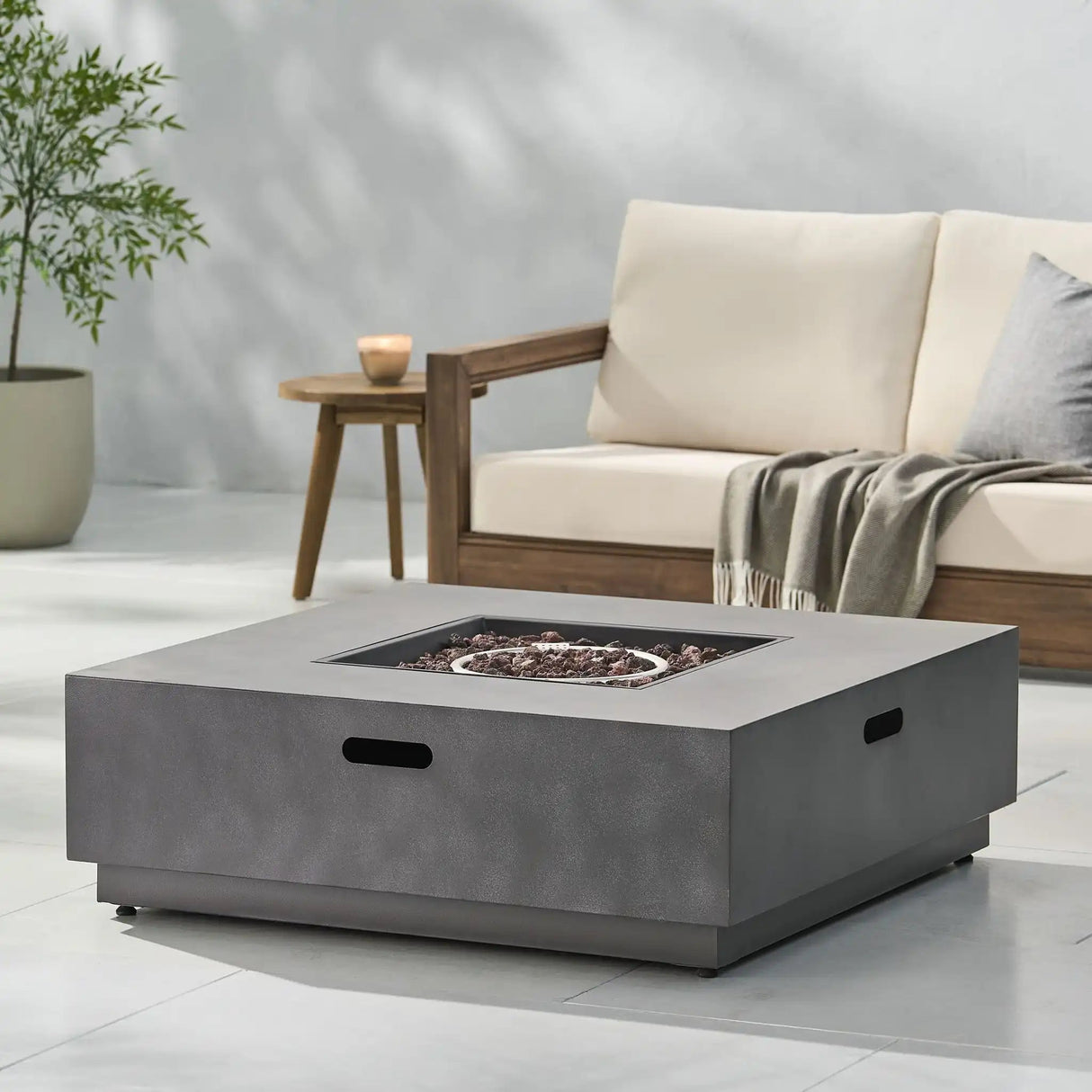 Modern Square Fire Pit With 50,000 Btu - Best Buy Furniture