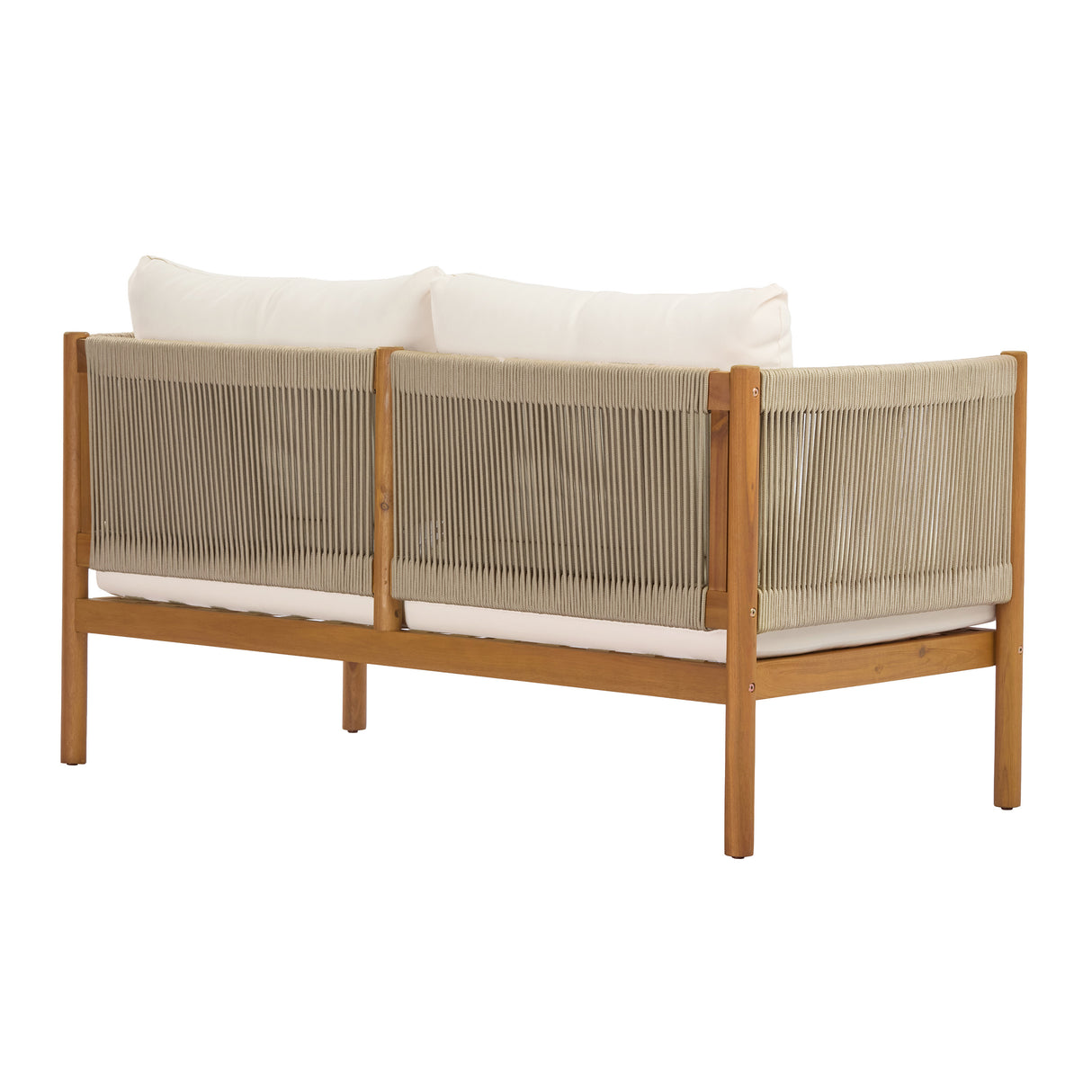 4-Piece Outdoor Sofa Set with Acacia Wood Frame in Teak Look