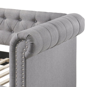 Justice - Twin Daybed With Trundle - Smoke Gray - Best Buy Furniture