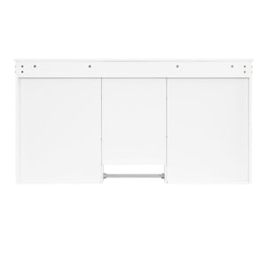 Wall-Mount 3-In-1 Mirror Cabinet With Adjustable Shelf, Soft-Closing Hinges, Rectangular Design - White