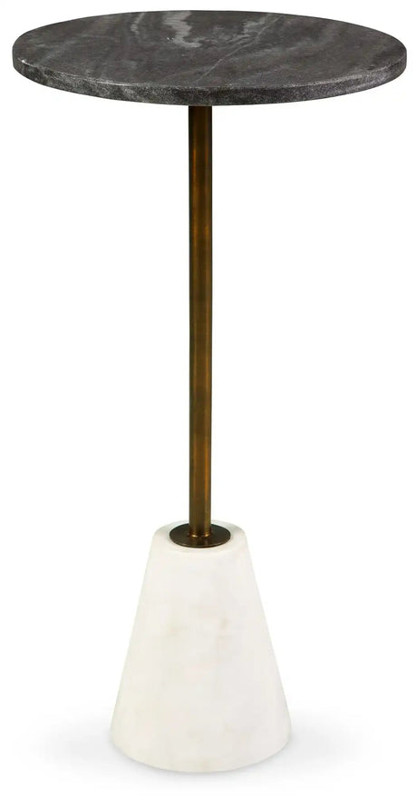 Caramont - Accent Table with White Base - Black / White / Gold Finish - Best Buy Furniture