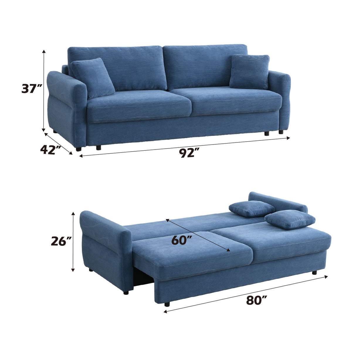Haran Pull Out Sleeper Sofa With Storage