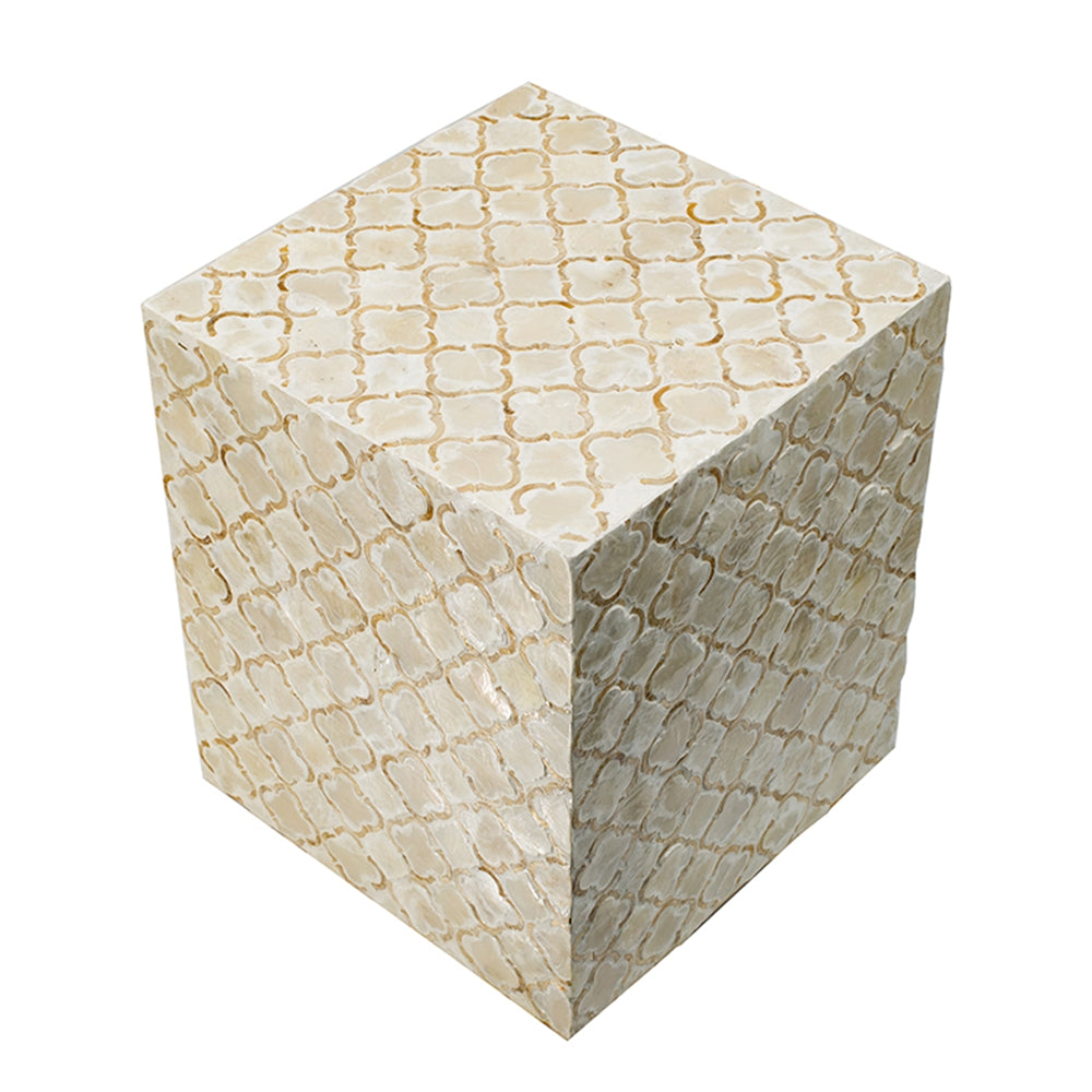 14x14x18" Square Capiz Stool