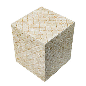 14x14x18" Square Capiz Stool