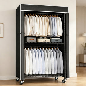 Freestanding Garment Rack with Dust Cover