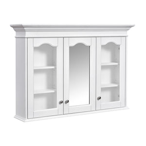 Medicine Cabinet With Mirror Door And Adjustable Shelves, Wall-Mounted Bathroom Storage Cabinet - White