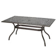 Celestine - Outdoor Cast Aluminum Dining Table With Floral Lattice Design And Umbrella Holder - Best Buy Furniture