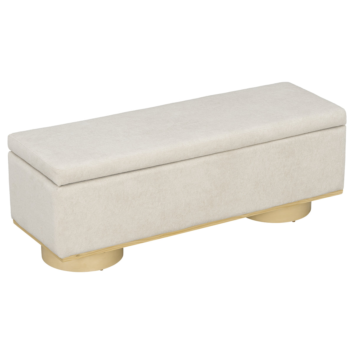 Modern 50" Oatmeal Upholstered Storage Bench