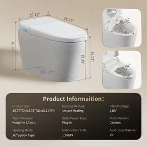 Tankless Smart Toilet With Bidet Built In