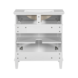Bathroom Vanity With Ceramic Basin, Soft Close Door And Adjustable Shelves