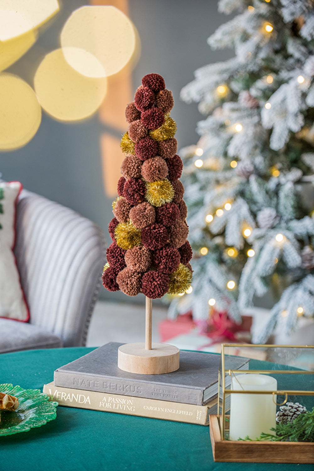 6.7x6.7x20" Tree Christmas Table Decor, Coffee
