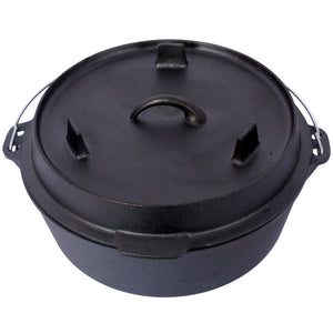 Pre-Seasoned Cast Dutch Oven With Skillet Lid And Pot Rack