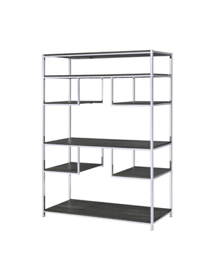 Vonara - Bookshelf - Chrome / Gray / Oak - Best Buy Furniture