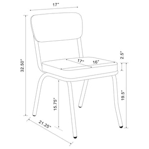 Marla - 5 Piece Dining Set With Round Table And Upholstered Chairs - White