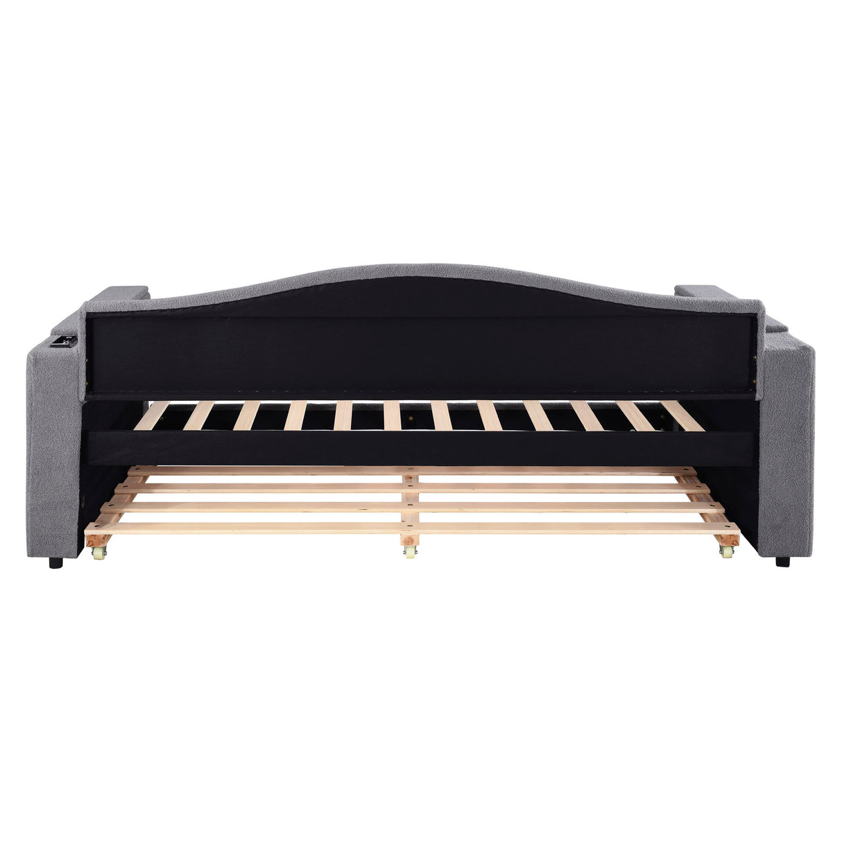 Upholstered Daybed With Storage Armrests, Trundle And Latest Integrated tooth Audio System