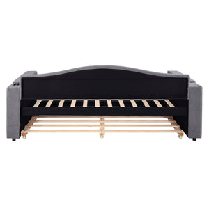 Upholstered Daybed With Storage Armrests, Trundle And Latest Integrated tooth Audio System
