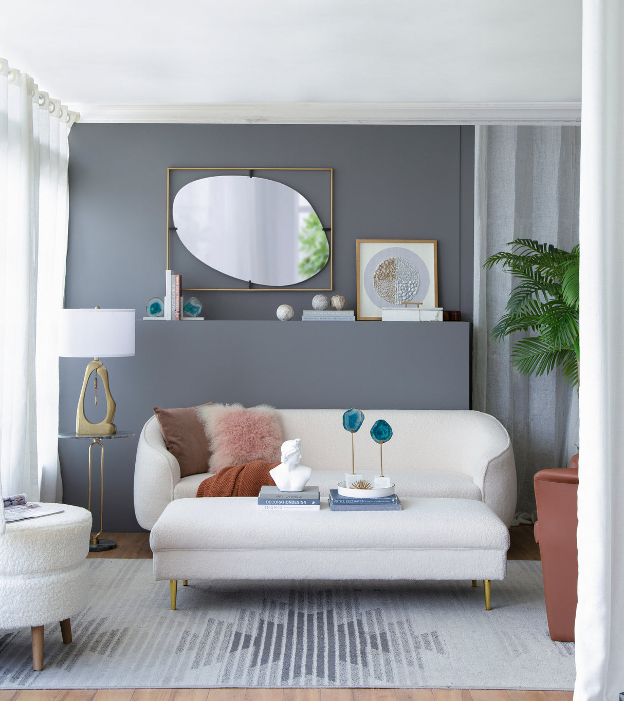 Geode-Inspired Gold Aluminum Table Lamp