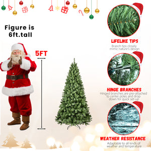 5ft Pre-Lit PVC Christmas Tree with 200 UL Lights
