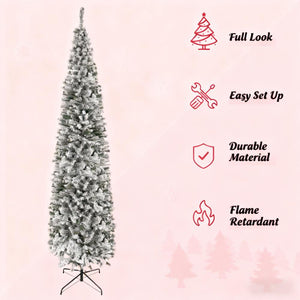9ft Flocked Christmas Tree with Faux Snow