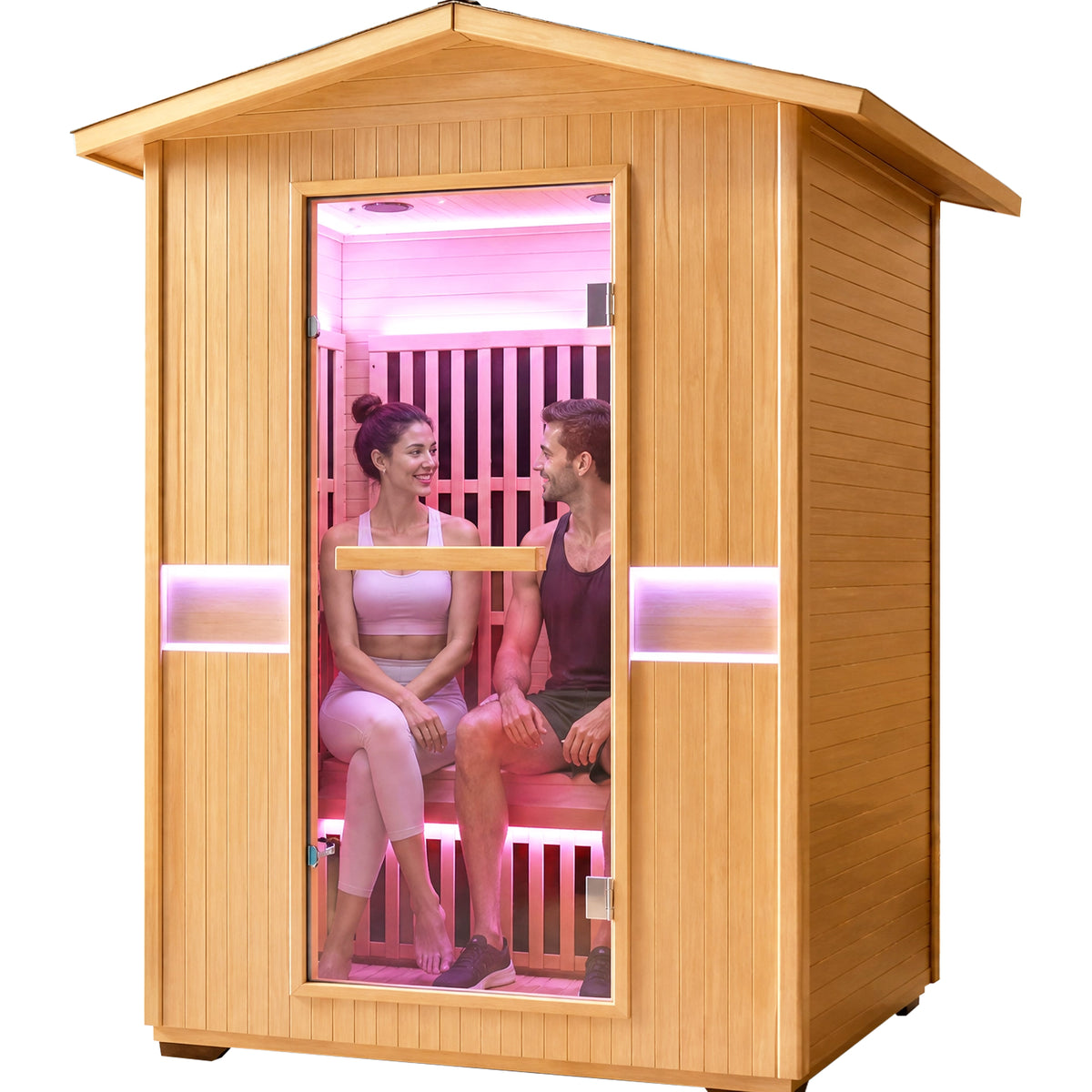 2000W Canadian Hemlock Double Outdoor Far Infrared Sauna