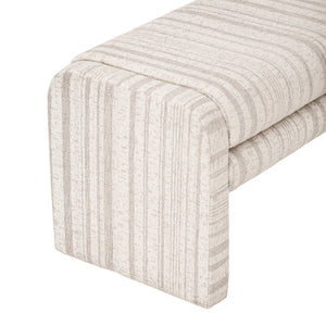62.2 Inch Striped Upholstered Ottoman Bench