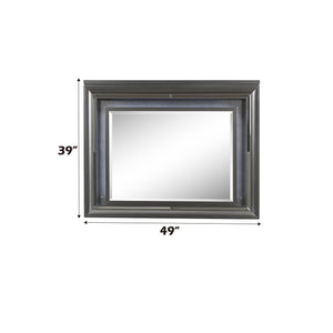 Sawyer - Metallic Mirror With LED - Gray - Best Buy Furniture