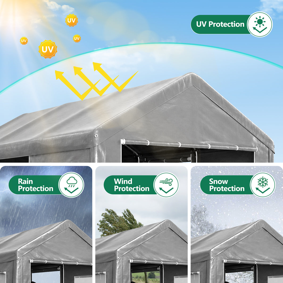 12x20 FT Heavy Duty Carport Canopy