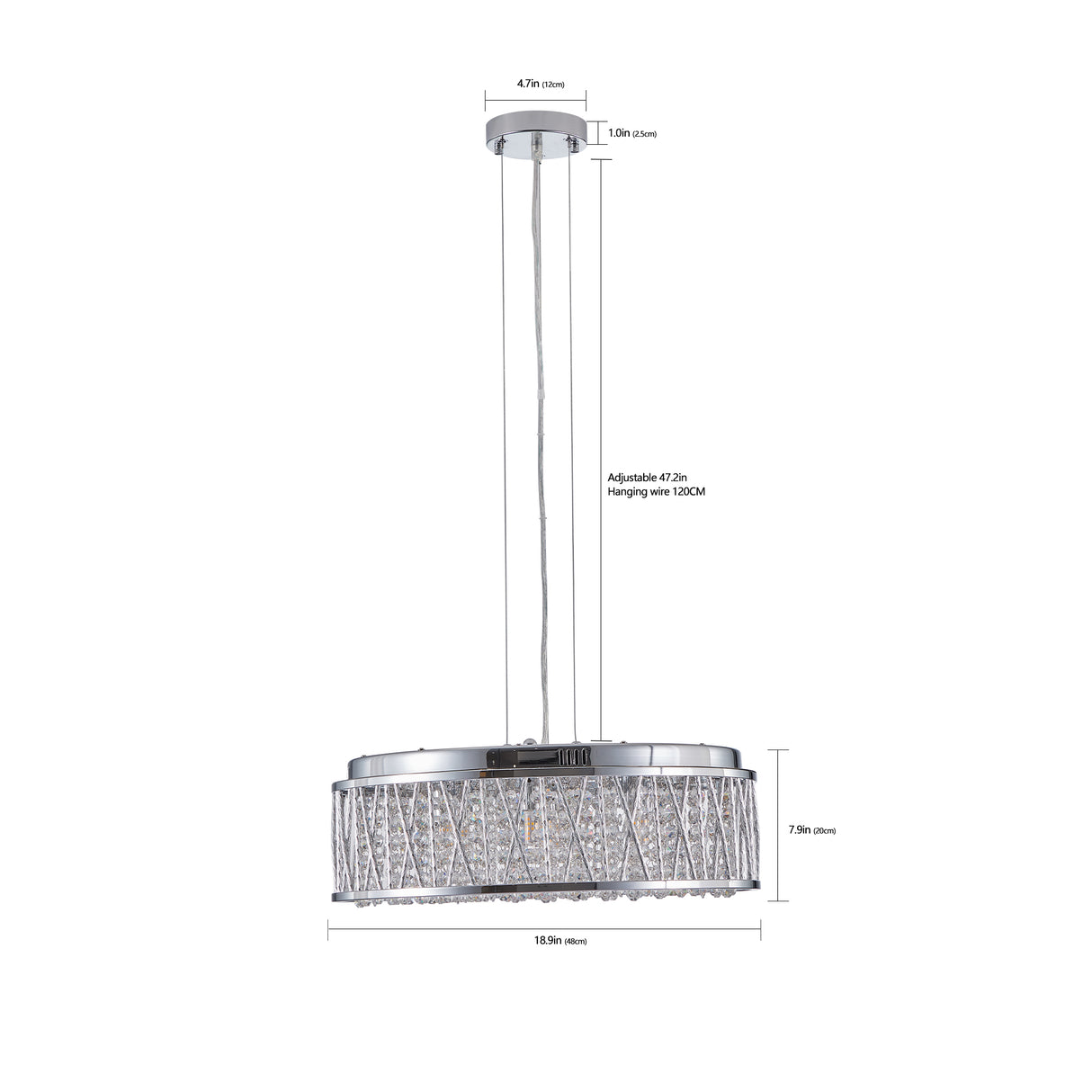Modern Crystal Chandelier - 19 Inches